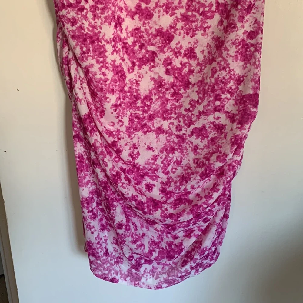 Ann Taylor Fuscia Floral Sleeveless Dress Size 12 - Picture 3 of 11